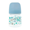Suavinex Biberón Silicona Azul Estampado Clásico 0-6M 150ml 198558