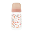 Suavinex Biberón Silicona Rosa Estampado Clásico 0-6M 270ml 198552