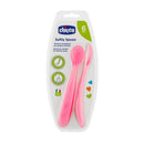Chicco Cuchara Silicona Infantil Rosa +6M 2 Unidades