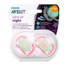 Philips Avent Chupete Ultra Air Noche Rosa 6-18 Meses 2 Unidades